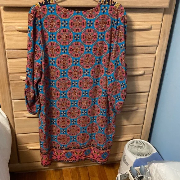 Urban Coco Multicolor Bohemian Long Sleeve Dress XXL - Picture 9 of 11